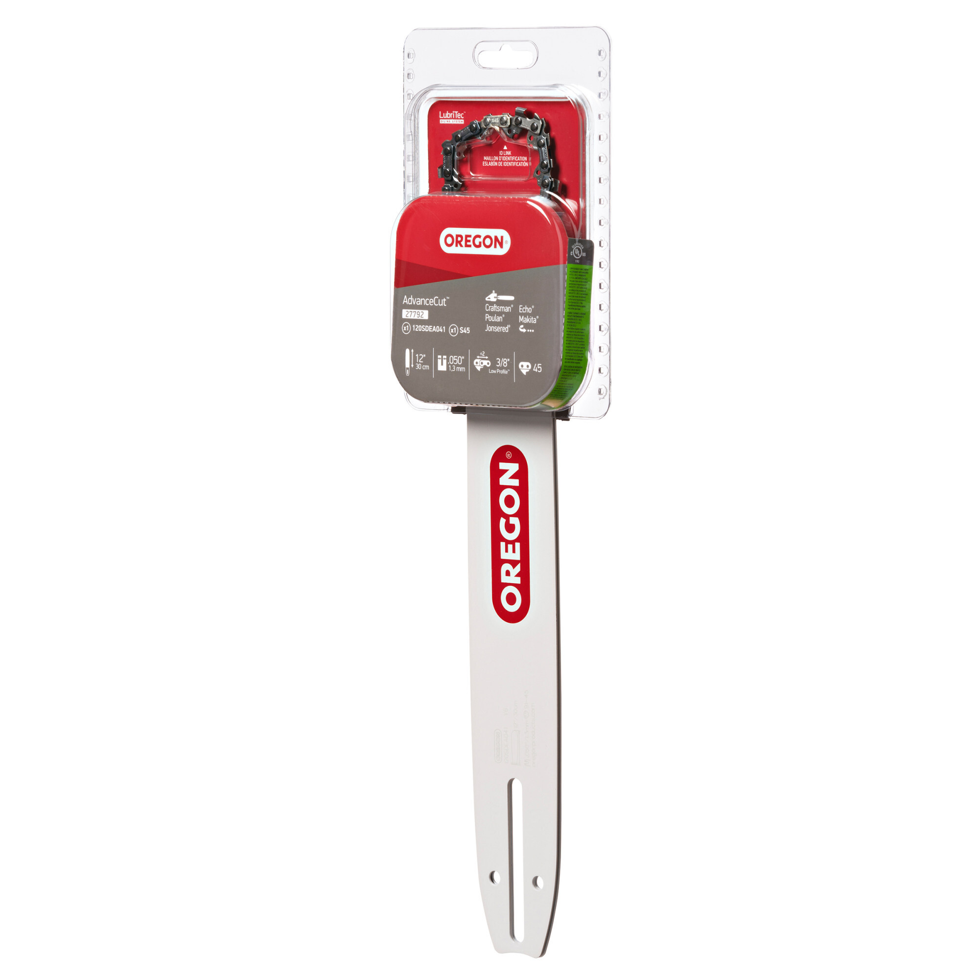 Oregon, 12in. Bar Chain Combo, Bar Length 12 in, Chain Pitch 3/8 in, Model# 91PX045G/120SDEA041